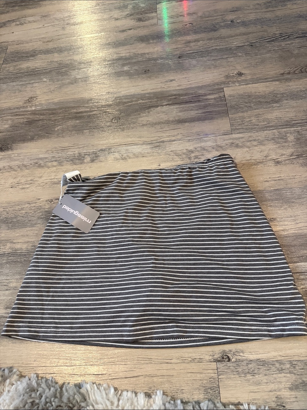 Missoni Gray & White Striped Mini Skirt